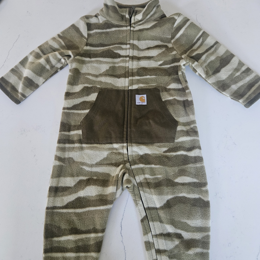 Carhartt Olive and Cream Camo Fleece One-Piece